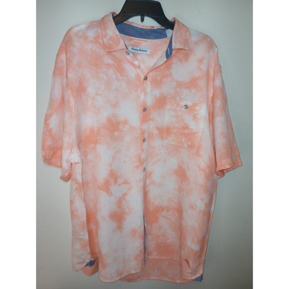 Tommy Bahama men's tide dye button down shirt light weight Parisian sz large - Picture 1 of 5